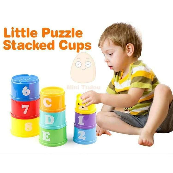 Planet Gates 8PCS Educational Baby Toys 6Month+ Figures Letters Foldind Stack Cup Tower Children Early Intelligence