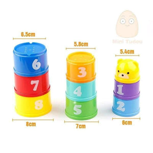 Planet Gates 8PCS Educational Baby Toys 6Month+ Figures Letters Foldind Stack Cup Tower Children Early Intelligence