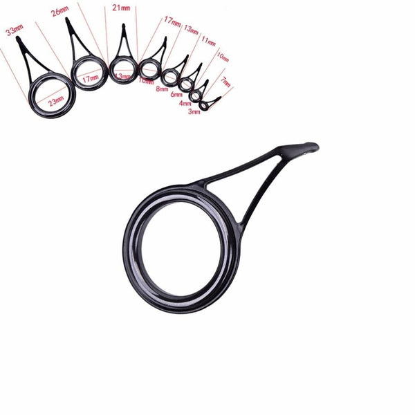 Planet Gates 8Pcs Fishing Rod Guide Stainless Steel Ceramic Tip Top Ring Circle Pole Repair Kit Set Fishing accessories fishing lovers tool