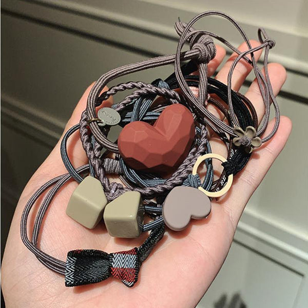 8PCS Koean Style Cute Elastic Hair Bands For Women Ponytail Holder Tie Gum Scrunchie Rubber Bands Girls Hair Accessories