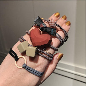 8PCS Koean Style Cute Elastic Hair Bands For Women Ponytail Holder Tie Gum Scrunchie Rubber Bands Girls Hair Accessories