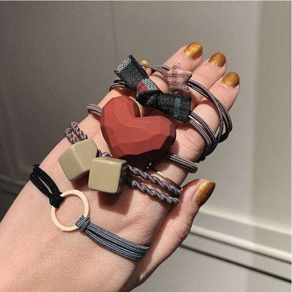 8PCS Koean Style Cute Elastic Hair Bands For Women Ponytail Holder Tie Gum Scrunchie Rubber Bands Girls Hair Accessories