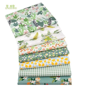 Planet Gates 8pcs/Lot,Printed Twill Cotton Fabric,40x50cm,Patchwork Cloth For DIY Quilting Sewing Baby &Children's Material,Green Summer Time
