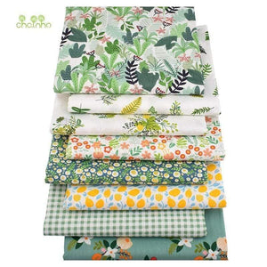 Planet Gates 8pcs/Lot,Printed Twill Cotton Fabric,40x50cm,Patchwork Cloth For DIY Quilting Sewing Baby &Children's Material,Green Summer Time