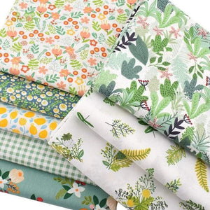 Planet Gates 8pcs/Lot,Printed Twill Cotton Fabric,40x50cm,Patchwork Cloth For DIY Quilting Sewing Baby &Children's Material,Green Summer Time