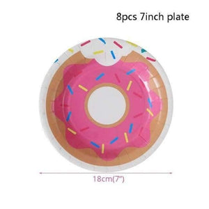 Planet Gates 8pcs paper plate 1pcs Little Mermaid Unicorn Party Tablecloth Kids Birthday Party Decoration Cute Table Cover Wedding Christening Supplies