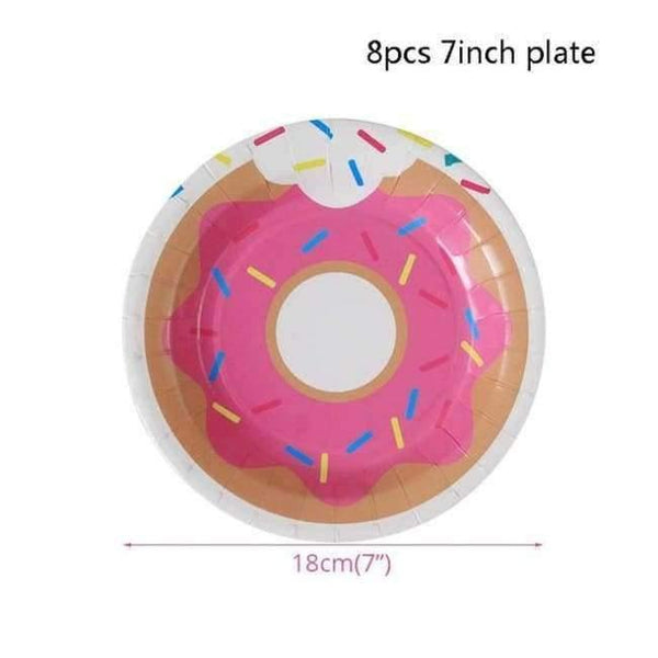 Planet Gates 8pcs paper plate 1pcs Little Mermaid Unicorn Party Tablecloth Kids Birthday Party Decoration Cute Table Cover Wedding Christening Supplies