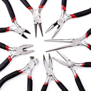 Planet Gates 8pcs/set Jewelry Pliers Tool Carbon Steel Black Pliers Sets For Beading DIY Making Hand Flat Nose Round Nose Pliers Wire Cutter
