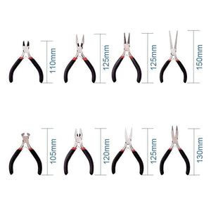 Planet Gates 8pcs/set Jewelry Pliers Tool Carbon Steel Black Pliers Sets For Beading DIY Making Hand Flat Nose Round Nose Pliers Wire Cutter