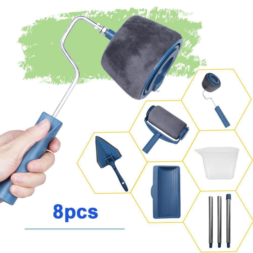 8pcs/set Paint Roller Wall paint Decorative Brush Multifunctional Handle Tool DIY Household Use Painting Brush Tools