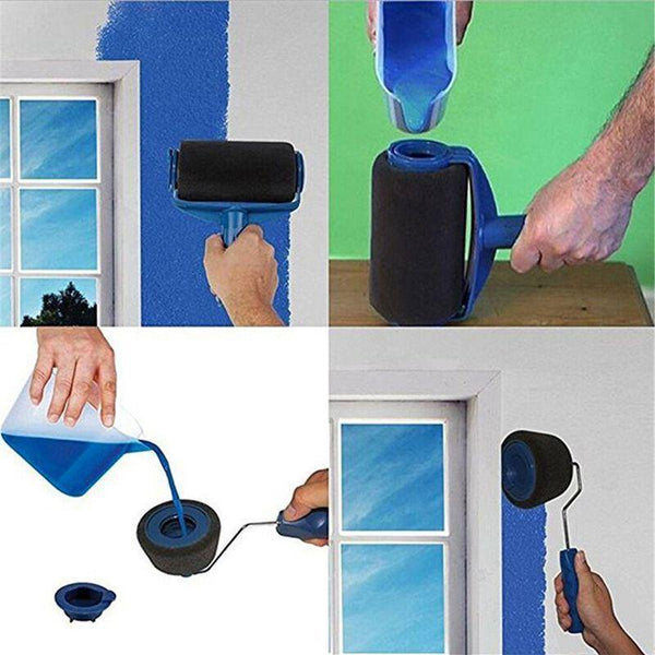 8Pcs/set Paint Runner Pro Roller Brush Tools Set Flocked Edger Office Room Wall Painting Roller Paint Brush Set