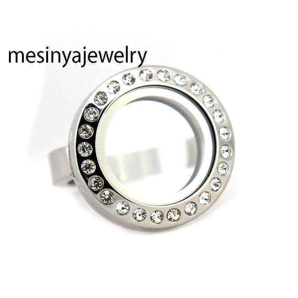 Planet Gates 8pcs US size 7 8 9 10 each 2 pcs  strong magnet genuine czech crystal 316L s.steel glass locket ring for floating charms