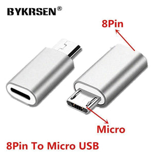 Planet Gates 8Pin To Micro Black IOS 8Pin to Micro USB Android Phone Cable Adapter Charger Converter for Iphone Apple X 6 6S 7 8 Plus Mobile Phones Cable