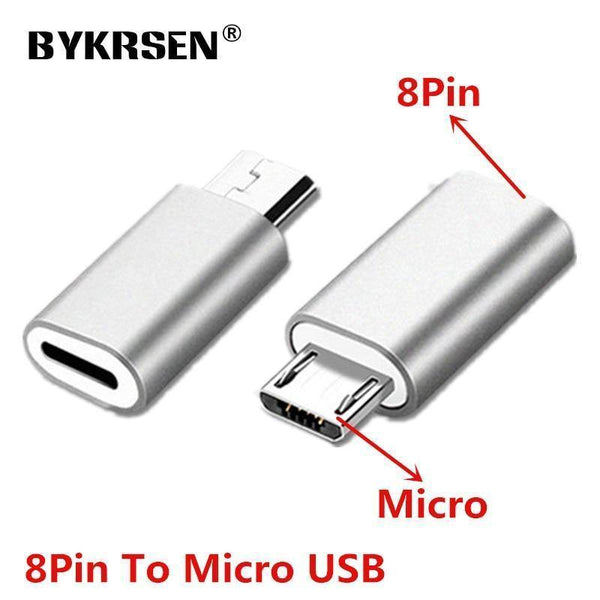 Planet Gates 8Pin To Micro Black IOS 8Pin to Micro USB Android Phone Cable Adapter Charger Converter for Iphone Apple X 6 6S 7 8 Plus Mobile Phones Cable