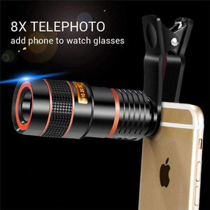 Planet Gates 8X Lens Universal Clip 8X 12X Zoom Cell Phone Telescope Lens Telephoto External Smartphone Camera Lens For iPhone Samsung Huawei