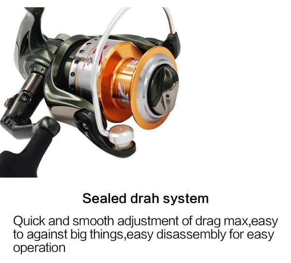 Planet Gates 9 / 2000 Series Spinning Reel with Free Spare Metal Spool Smooth 5.2:1 Gear Ratio 9+1BB Left right Hand Fishing Reel 10BB Fishing Coils
