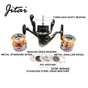 Planet Gates 9 / 2000 Series Spinning Reel with Free Spare Metal Spool Smooth 5.2:1 Gear Ratio 9+1BB Left right Hand Fishing Reel 10BB Fishing Coils