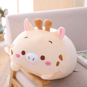 Kawaii 9 Styles Animal Cat Deer Hamster Elephant Plush Toy Soft Cartoon Panda Pig Bear Dinosaur Stuffed Doll Cartoon Pillow Gift
