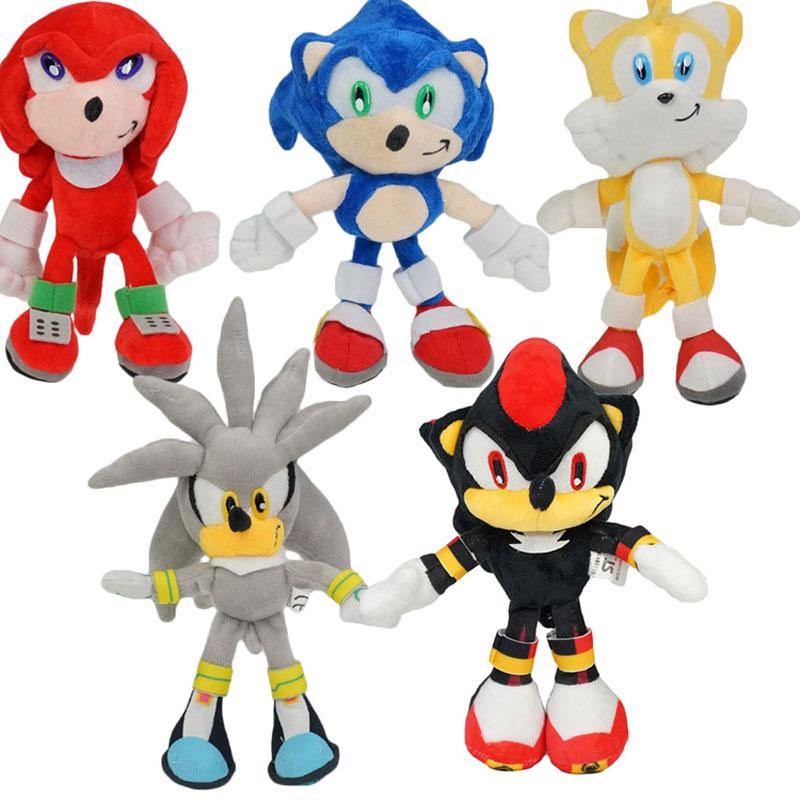 9'' 23cm 5 Colors Super Sonic Plush Toys Knuckles Tails Soft Dolls For Kids Gift