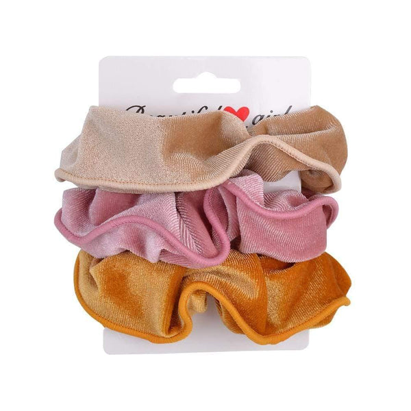 3Pcs/set Women Vintage Hair Scrunchies Velvet Scrunchie Set Elastic Hair Bands Girls Headband Ponytail Hair Rope Hair Accessorie