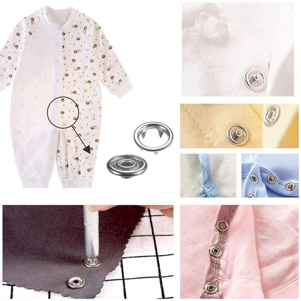 Planet Gates 9.5/10mm 100/200Sets Metal Clothes Sewing Buttons Prong Ring Press Studs Snap Fasteners + Clip Pliers Sewing accessories DIY