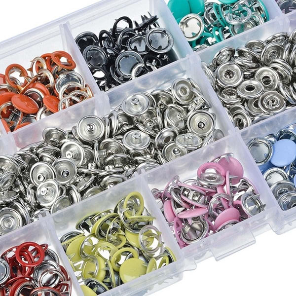 Planet Gates 9.5/10mm 100/200Sets Metal Clothes Sewing Buttons Prong Ring Press Studs Snap Fasteners + Clip Pliers Sewing accessories DIY