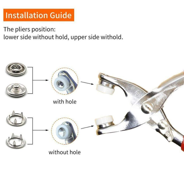 Planet Gates 9.5mm 100/150/200 Sets 10 Colors Metal Sewing Buttons Prong Ring Press Studs Snap Fasteners+Clip Pliers,Fasteners For Clothing