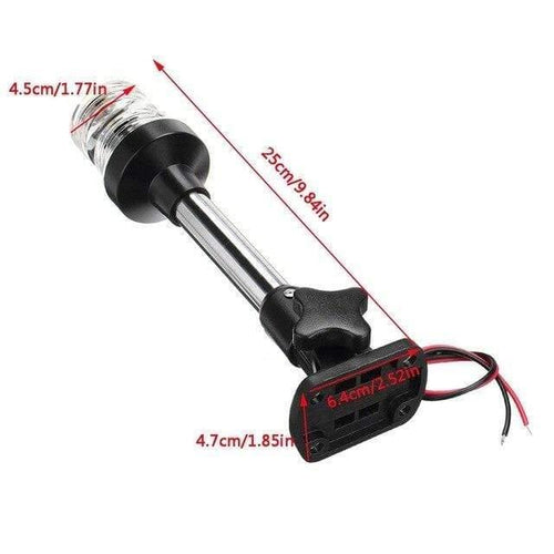 Planet Gates 9.84 inch 12-24V 9.5''/ 16''/25" Fold Down Marine Boat LED Navigation Lights Marine Boat Yacht Stern Anchor Light LED Sailing Light Lamp