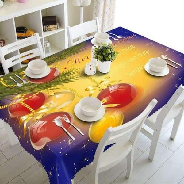 Planet Gates 9 / 90x120cm Christmas Tablecloth Polyester Dustproof Table Cover X-mas Thanksgiving Dinner 3D Tablecloth Home Party Decor OEM Cloth
