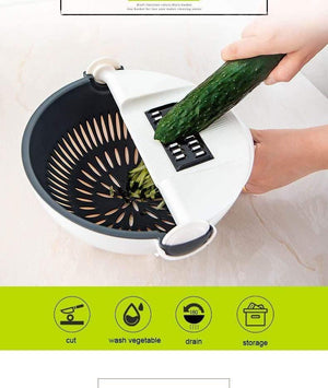 9 in 1 Mandoline Slicer Vegetable Cutter Drain Basket Manual Multifunctional Professional Grater Peeler Vegetable Kitchen Tool