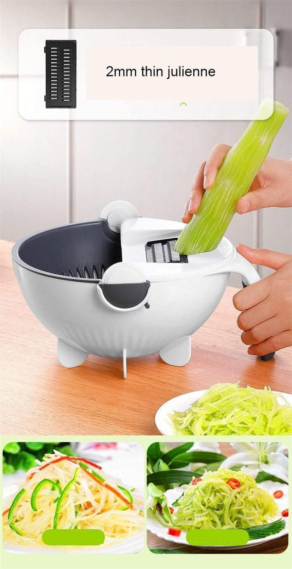 9 in 1 Mandoline Slicer Vegetable Cutter Drain Basket Manual Multifunctional Professional Grater Peeler Vegetable Kitchen Tool