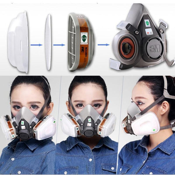 Planet Gates 9 in 1 Suit 3M Half Face Gas Mask Respirator Painting Spraying Dust Mask 6200 N95 PM2.5 gas Mask