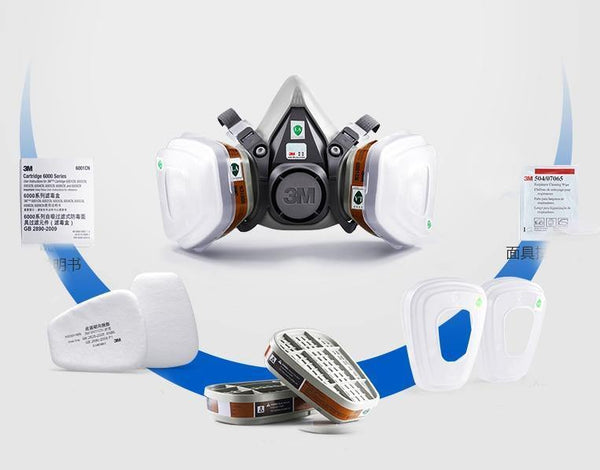 Planet Gates 9 in 1 Suit 3M Half Face Gas Mask Respirator Painting Spraying Dust Mask 6200 N95 PM2.5 gas Mask