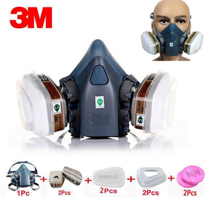 Planet Gates 9 In 1 Suit Gas Mask Half Face Respirator Painting Spraying For 3 M 7502 N95 6001cn Dust gas Mask Respirator
