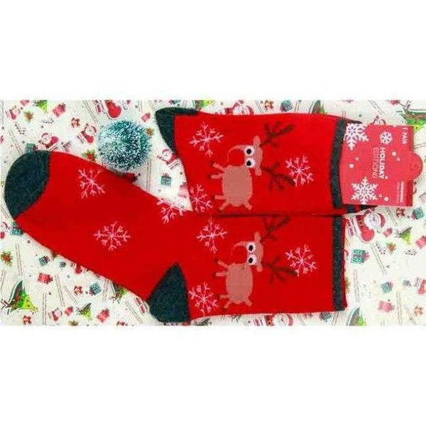 Planet Gates 9 / M Women's Snowflake Deer Printed Cotton Casual Socks Ladies Female Girl Men 2017 Christmas Gift Hosiery