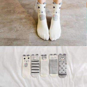 Planet Gates 9 / One Size 10PCS=5Pairs/lot Lovely Cartoon Women Horse Bear Rabbit Animal Socks Cotton Sox Women Girls Lady Female Socks Warm Candy Color