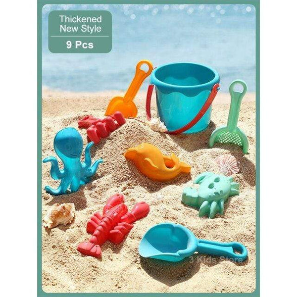 Planet Gates 9 Pcs New Thicken / China Children Beach Toys 17 Pcs Kit Baby Summer Digging Sand Tool with Shovel Water Game Play Outdoor Toy Set Sandbox for Boys Girls