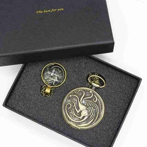 Planet Gates 9 Pocket Watch Men Quartz Fashion Necklace Pendant With Luxury Gift Box Set #120805