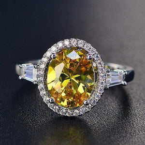 Planet Gates 9 / Yellow 925 Sterling Silver Wedding Engagement Jewelry Citrine Rings For Women Natural 8x10MM Oval Gemstone Ring Wholesale