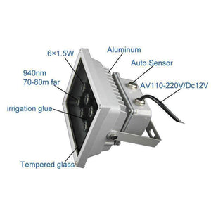 Planet Gates 90 degree AC220V 9W 940nm Infrared illuminator Auxiliary IR lamp for Hikvision invisible IR light & night vision light sources AC220V