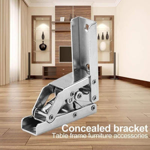 90 Degree Folding Door/Shelf Hinge Invisible Furniture Bracket Table Holder