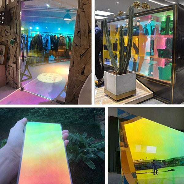 90 x 300 cm window film Decorative Color Changing Iridescent Rainbow Effect Window Sticker