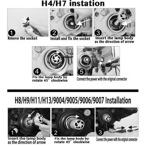 Planet Gates 9005/HB3 360W 32000LM 4-Side COB Hi/Lo Beam Car Light LED Headlight H11 H7 H4 9005 HB3 9006 HB4 9007 H13 Canbus Light Bulb for Audi