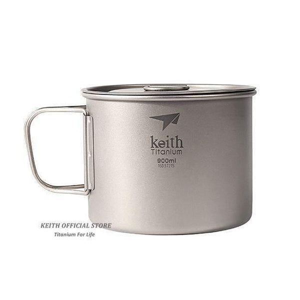 Planet Gates 900ml Outdoor Titanium Water Mugs With Folding Handles Titanium Lids Drinkware Camping Cups Ultralight Travel Mug 300ml-900ml