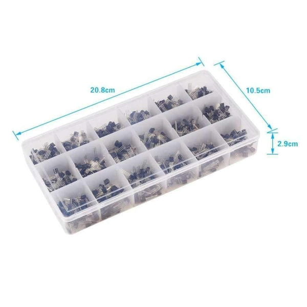 Planet Gates 900Pcs/box A1015-2N5551 18 Values Transistor Mixed Transistors Electronic Components Assortment Transistor Kit