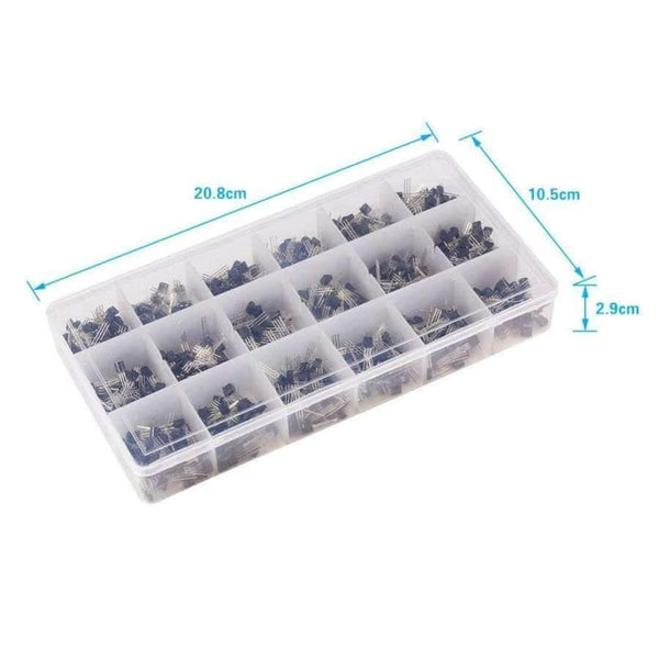 Planet Gates 900Pcs/box A1015-2N5551 18 Values Transistor Mixed Transistors Electronic Components Assortment Transistor Kit