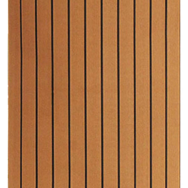 Planet Gates 900x2300x6mm Self-Adhesive EVA Foam Teak Brown With Black Line Faux Teak Boat Decking Sheet