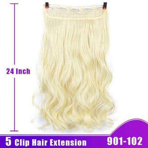 Planet Gates 901-102 / 24inches Long Wavy Hair Clip Extension High Temperature Synthetic Female Fiber Wig