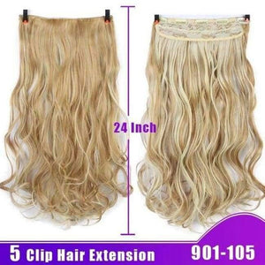 Planet Gates 901-105 / 24inches Long Wavy Hair Clip Extension High Temperature Synthetic Female Fiber Wig
