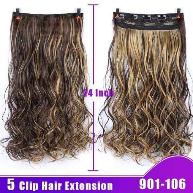 Planet Gates 901-102 / 24inches Long Wavy Hair Clip Extension High Temperature Synthetic Female Fiber Wig